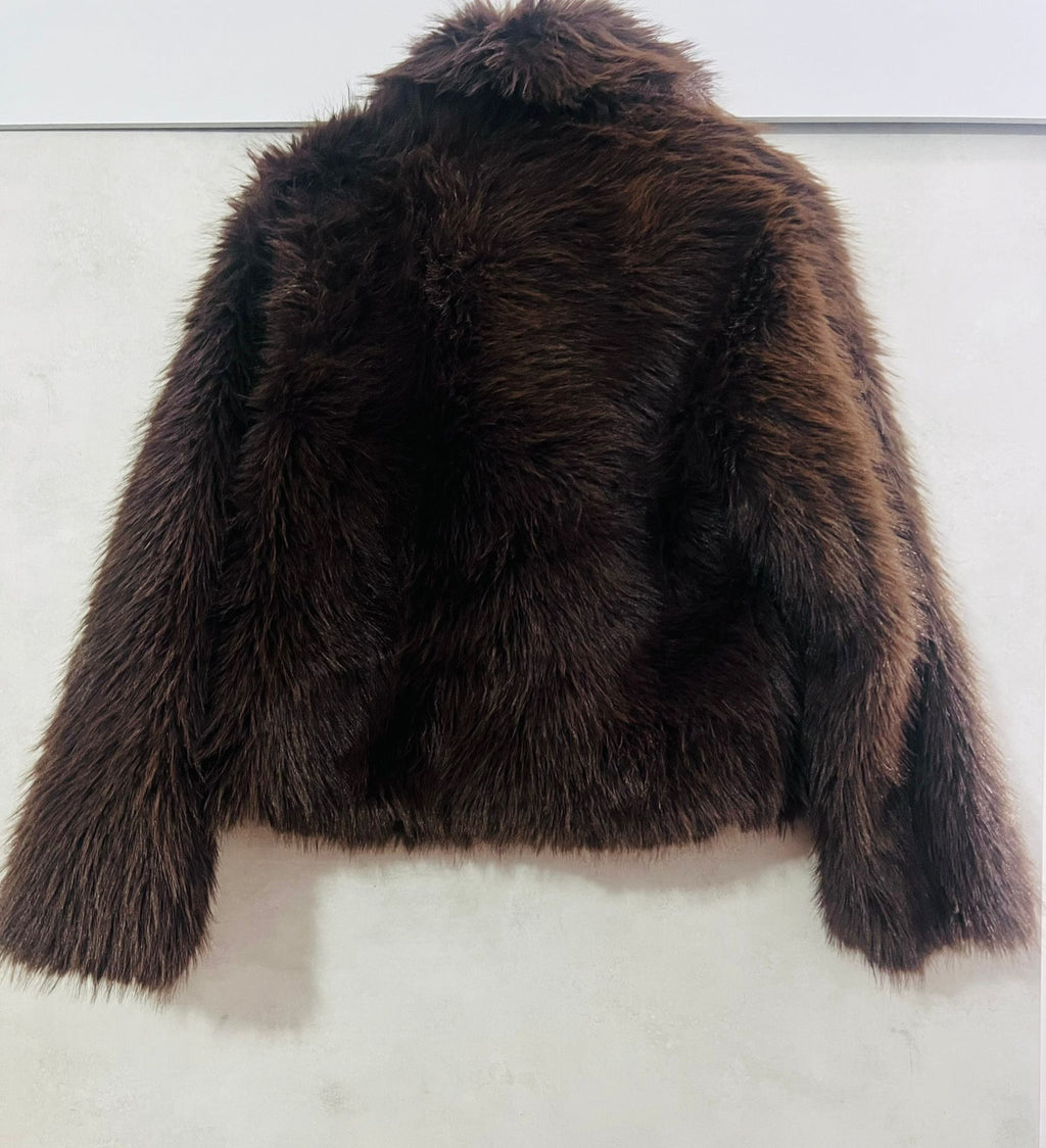 Pelliccia Sintetica Marrone Donna - Giubotto Eco-Fur Pelo Lungo | MDivaFashion
