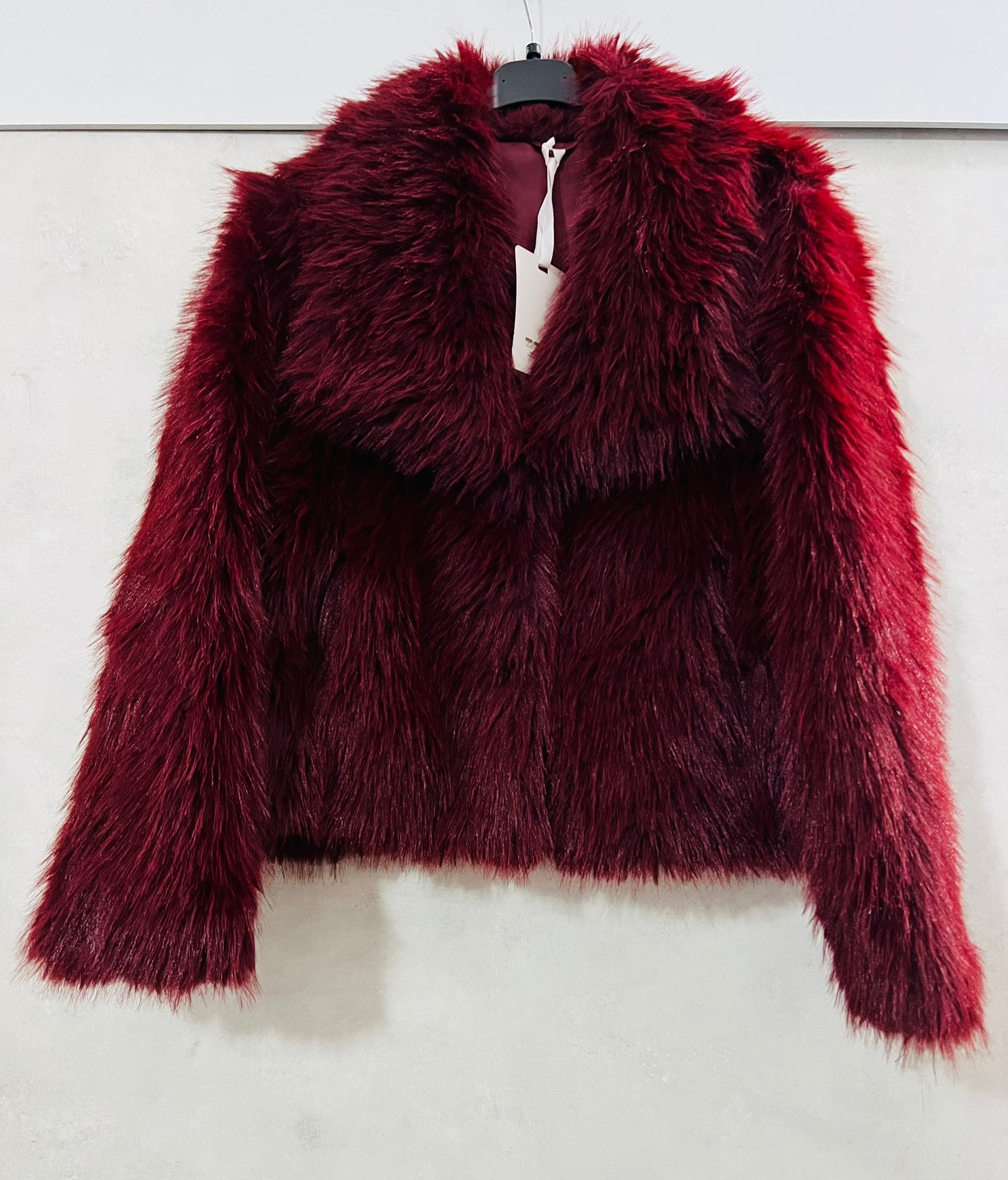 Pelliccia Sintetica Bordeaux Donna - Giubotto Eco-Fur | MDivaFashion