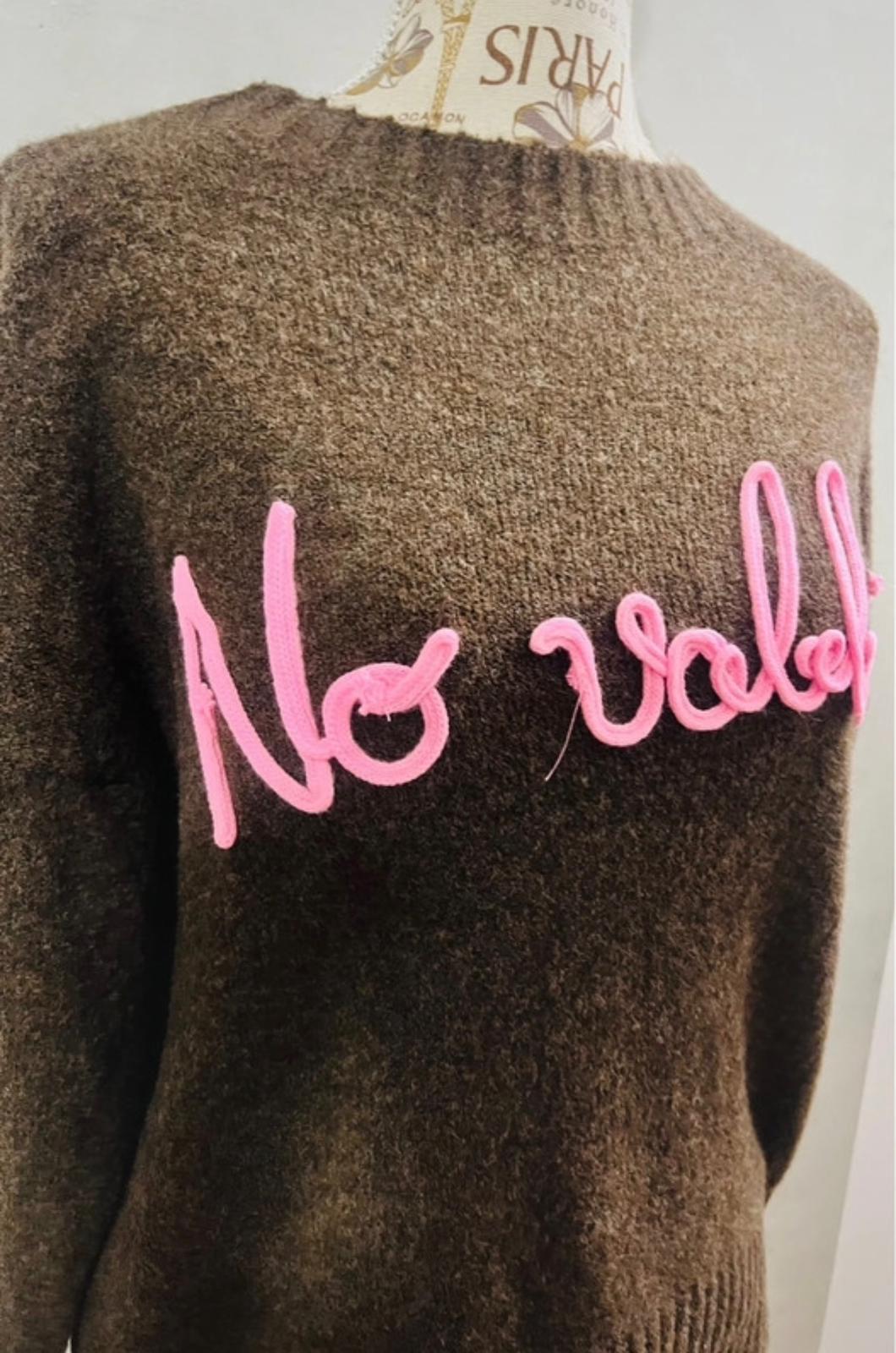 Maglioncino Marrone Donna NO VABBE' - Felpa Scritta Divertente | MDivaFashion