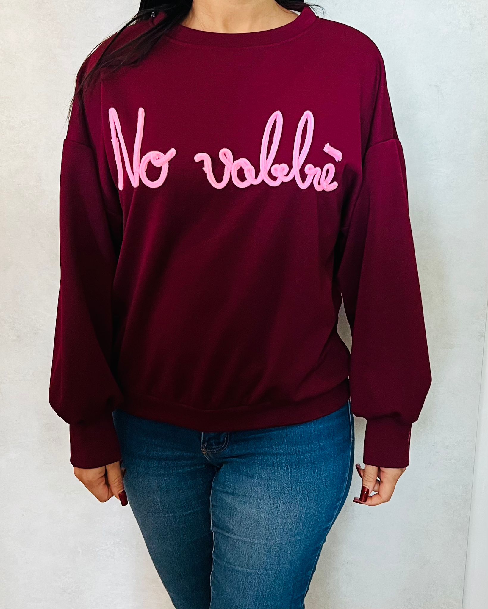 Felpa NO VABBÈ - Felpa Divertente con Scritta Ironica | MDivaFashion