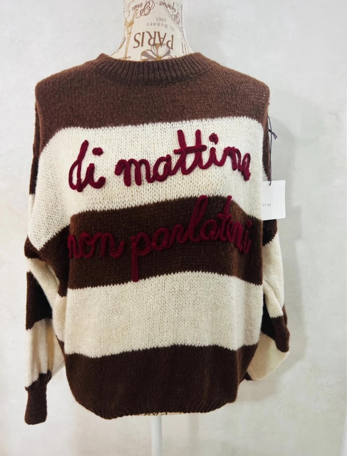 Maglioncino Di Mattina Non Parlatemi - Felpa Divertente