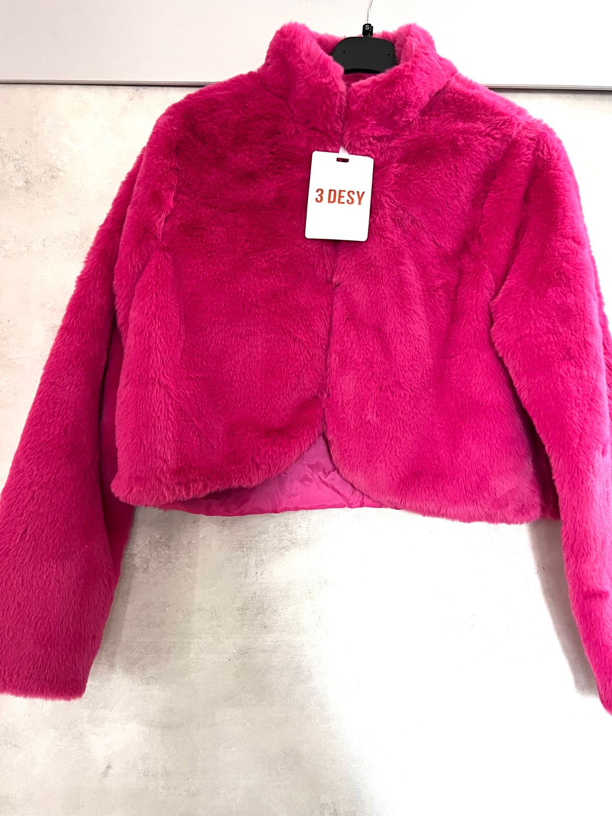 Giacca Corta Eco Pelliccia Fucsia - Outerwear Premium Donna | MDivaFashion