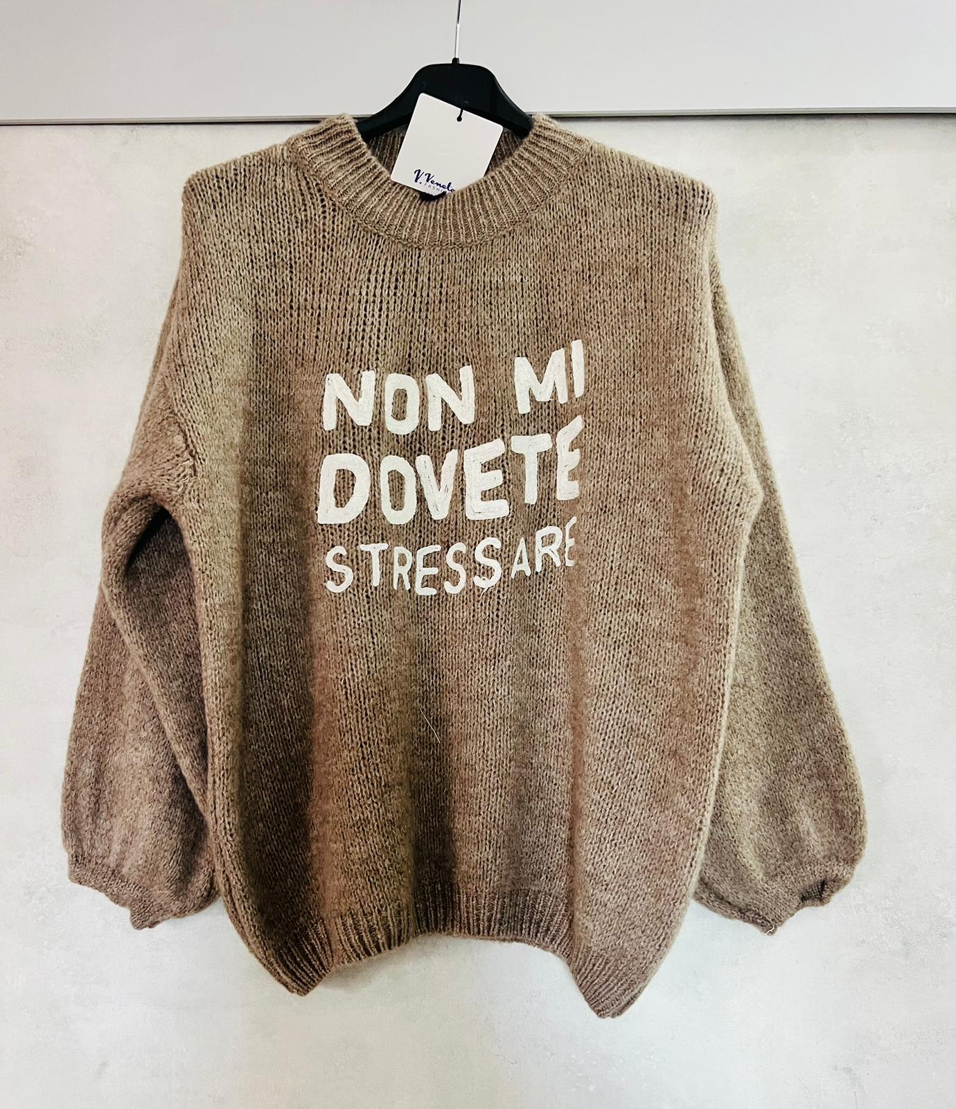 Maglioncino 'Non Mi Dovete Stressare' - Knitwear Statement Donna | MDivaFashion