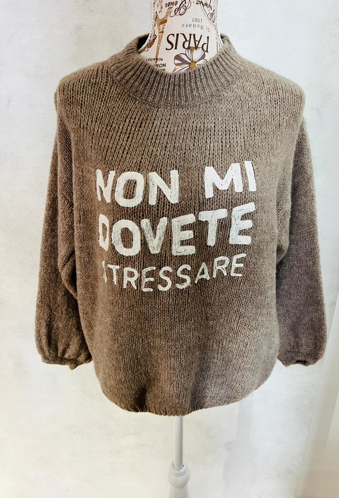 Maglioncino 'Non Mi Dovete Stressare' - Knitwear Statement Donna | MDivaFashion