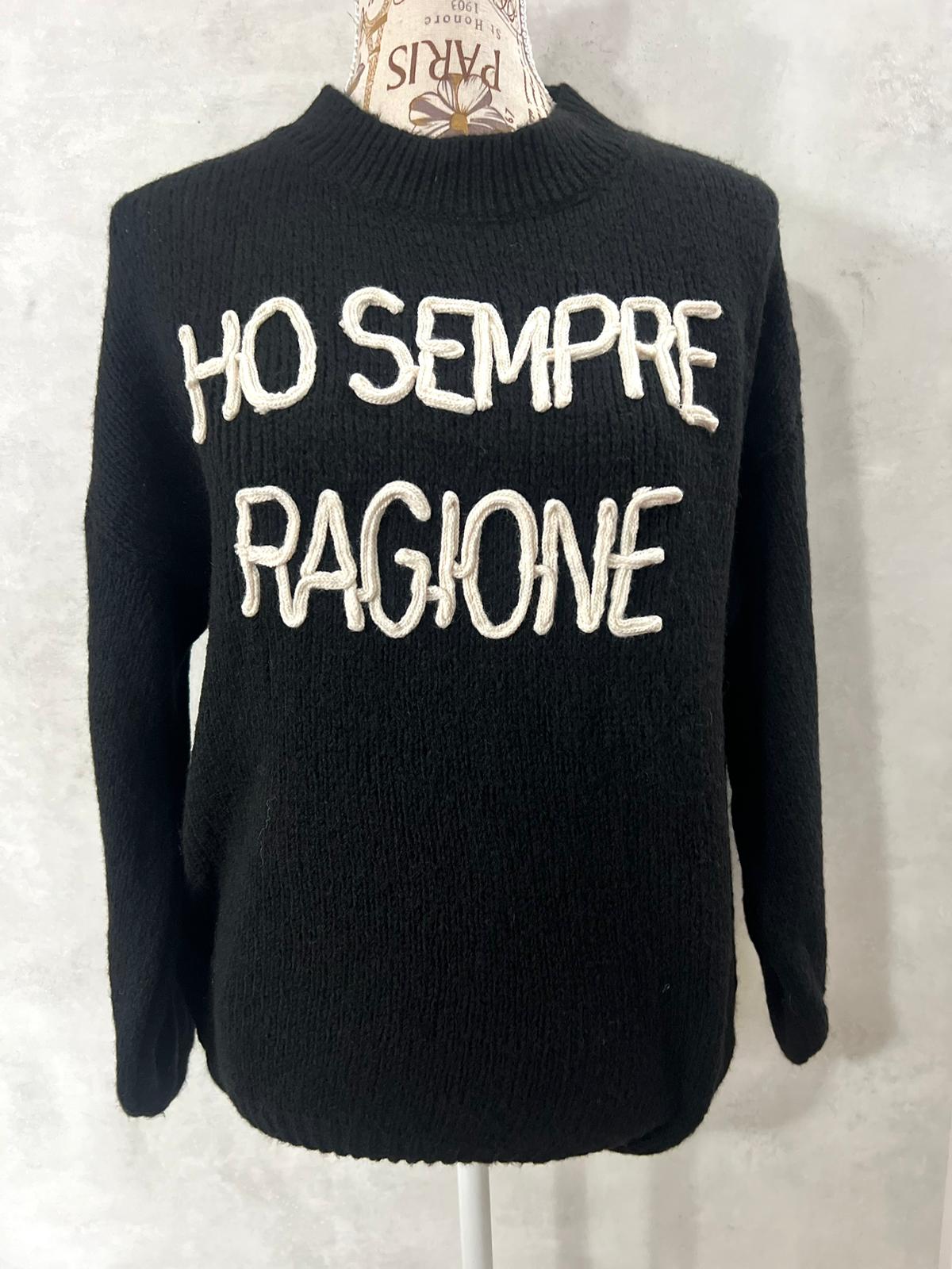 Maglioncino 'Ho Sempre Ragione' Nero - Knitwear Statement Donna | MDivaFashion
