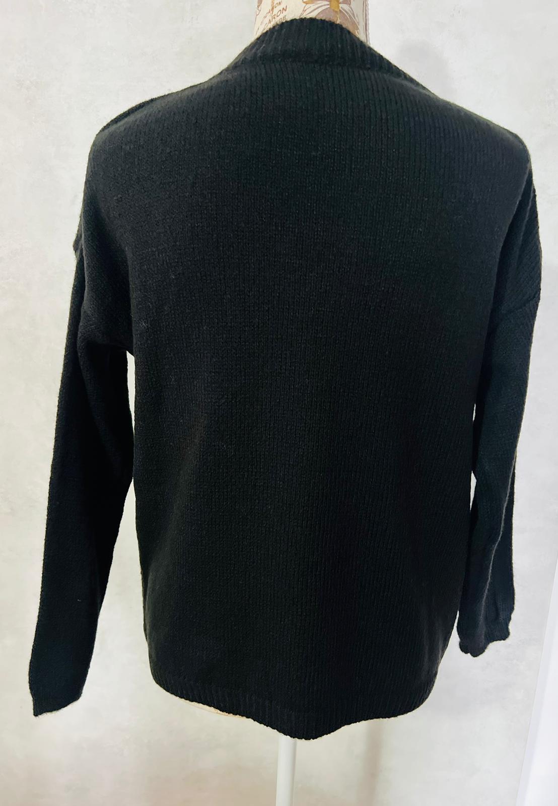 Maglioncino Nero 'No Vabbè' - Knitwear Statement Donna | MDivaFashion