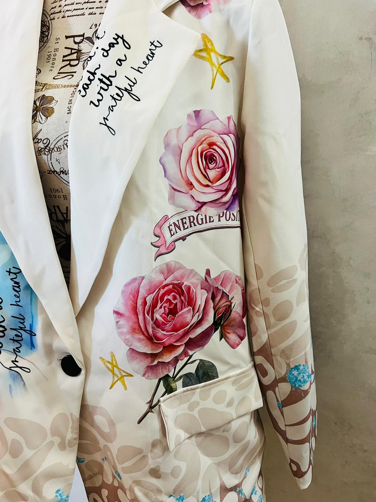 Blazer Frida Kahlo Energie Positive - Giacca Artistica Donna Premium | MDivaFashion