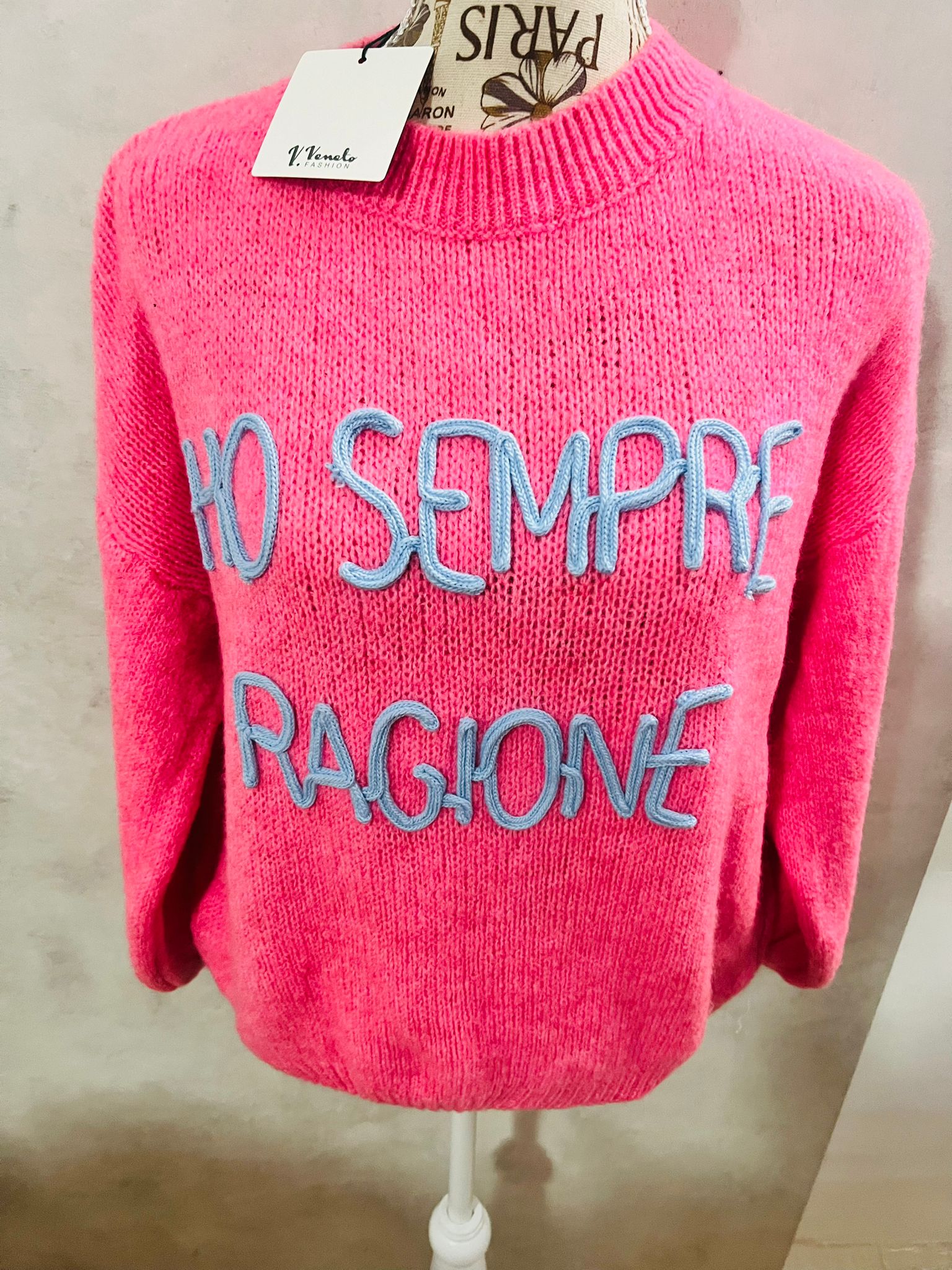 Maglioncino Rosa 'Ho Sempre Ragione' - Maglia Donna Divertente