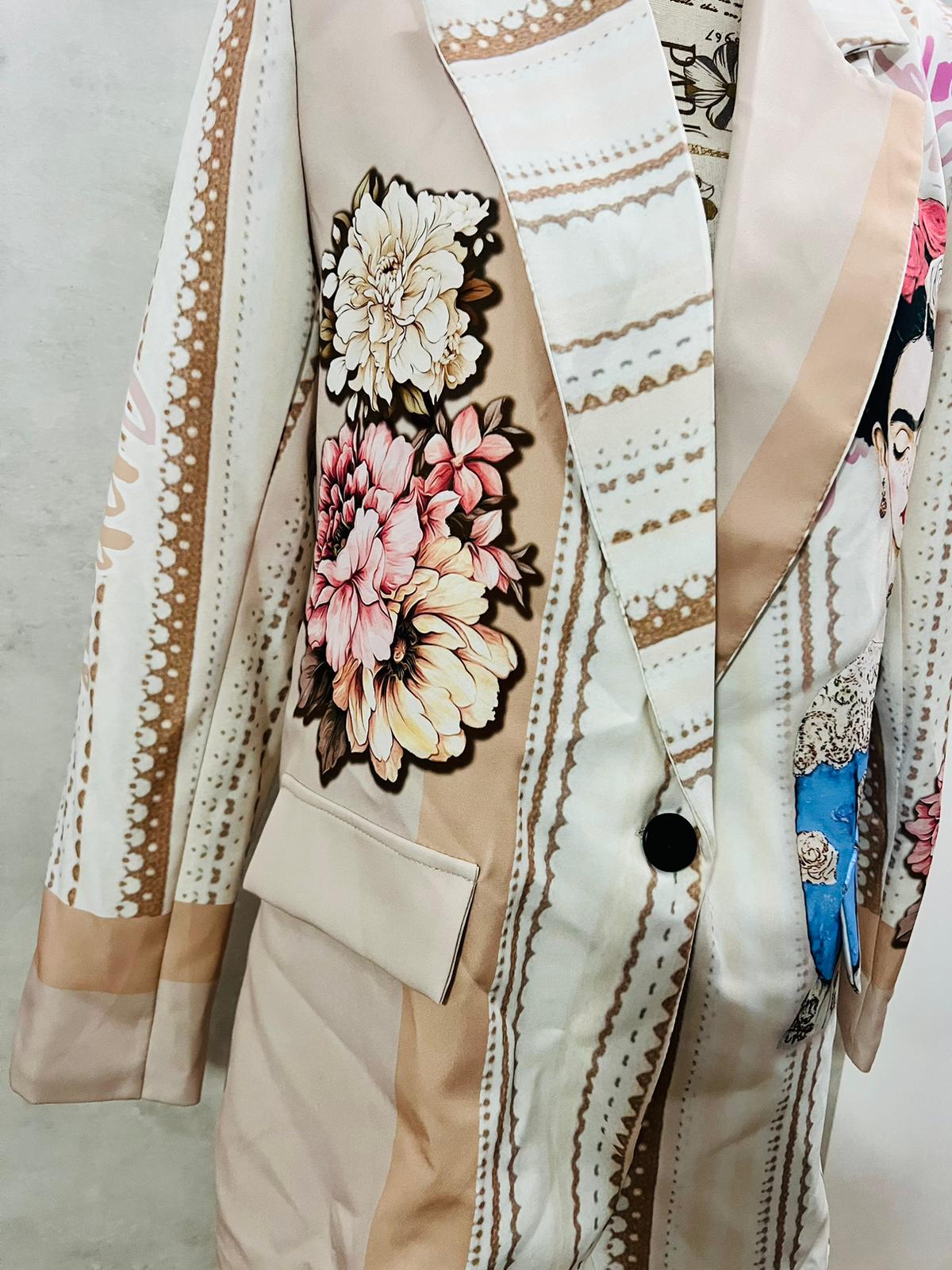 Blazer Donna Boyfriend Ispirato a Frida - Giacca Artistica