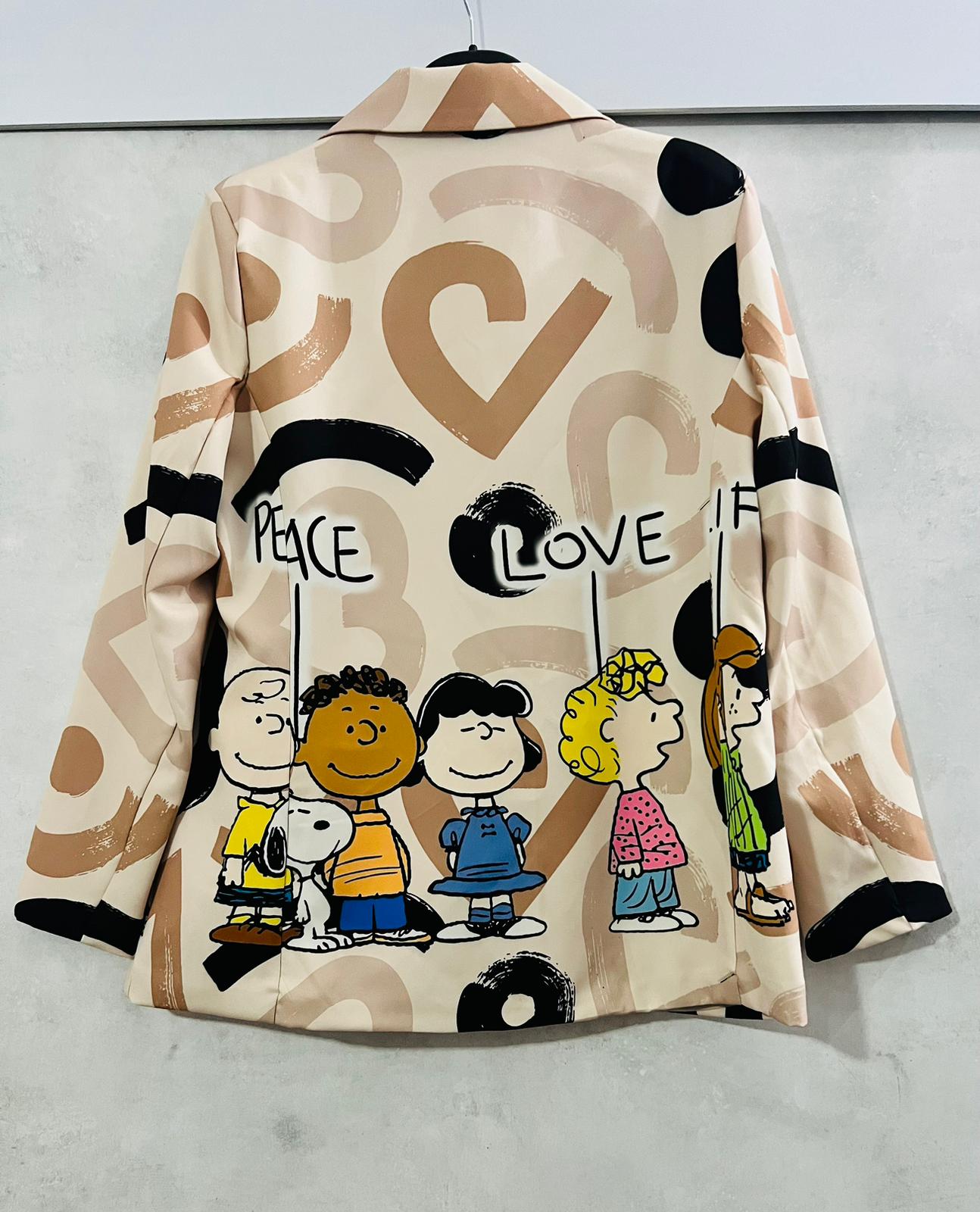 Blazer Donna Love Friends - Giacca Elegante con Stampa Artistica