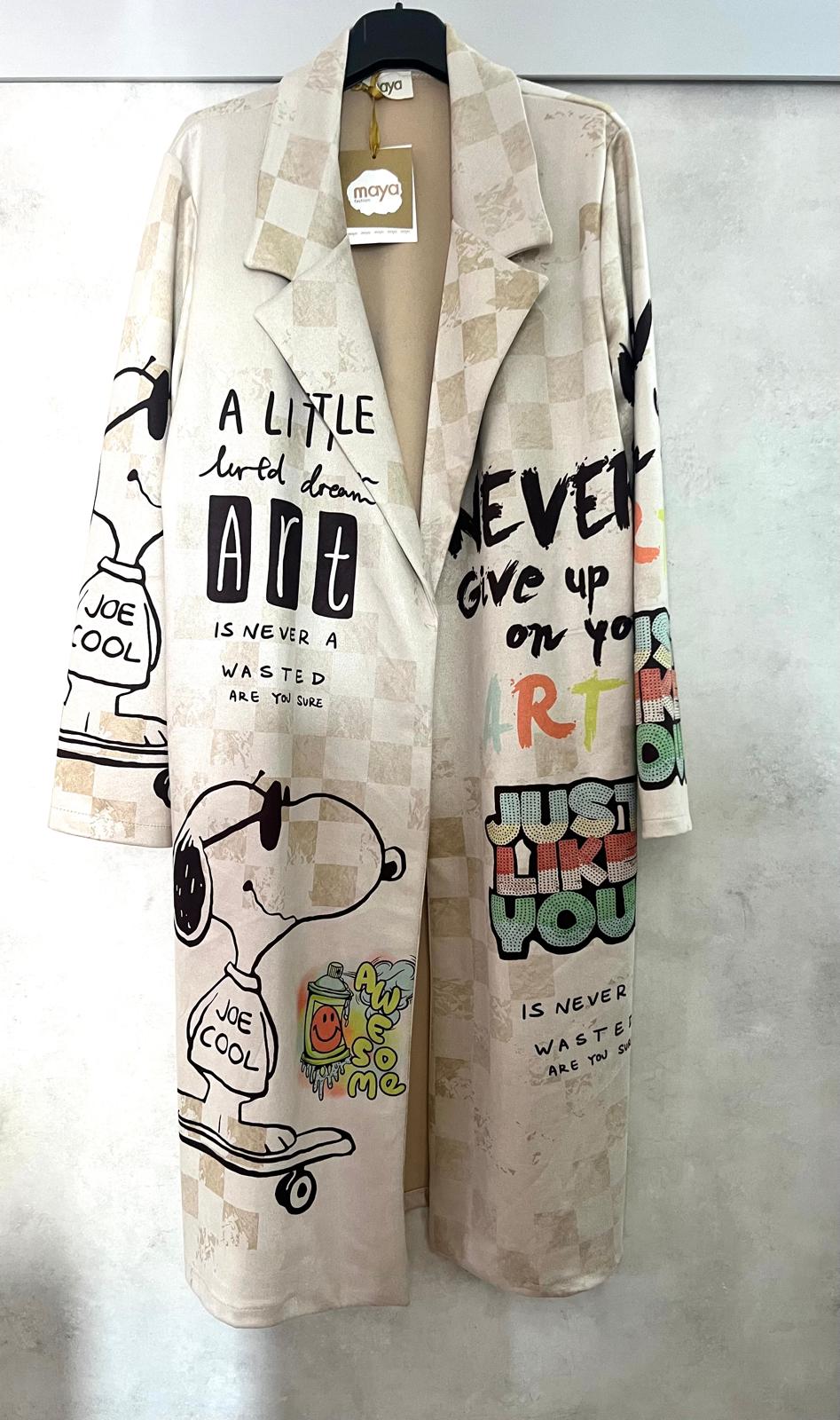 Blazer Lungo Donna Snoopy Art - Giacca Premium Artistica