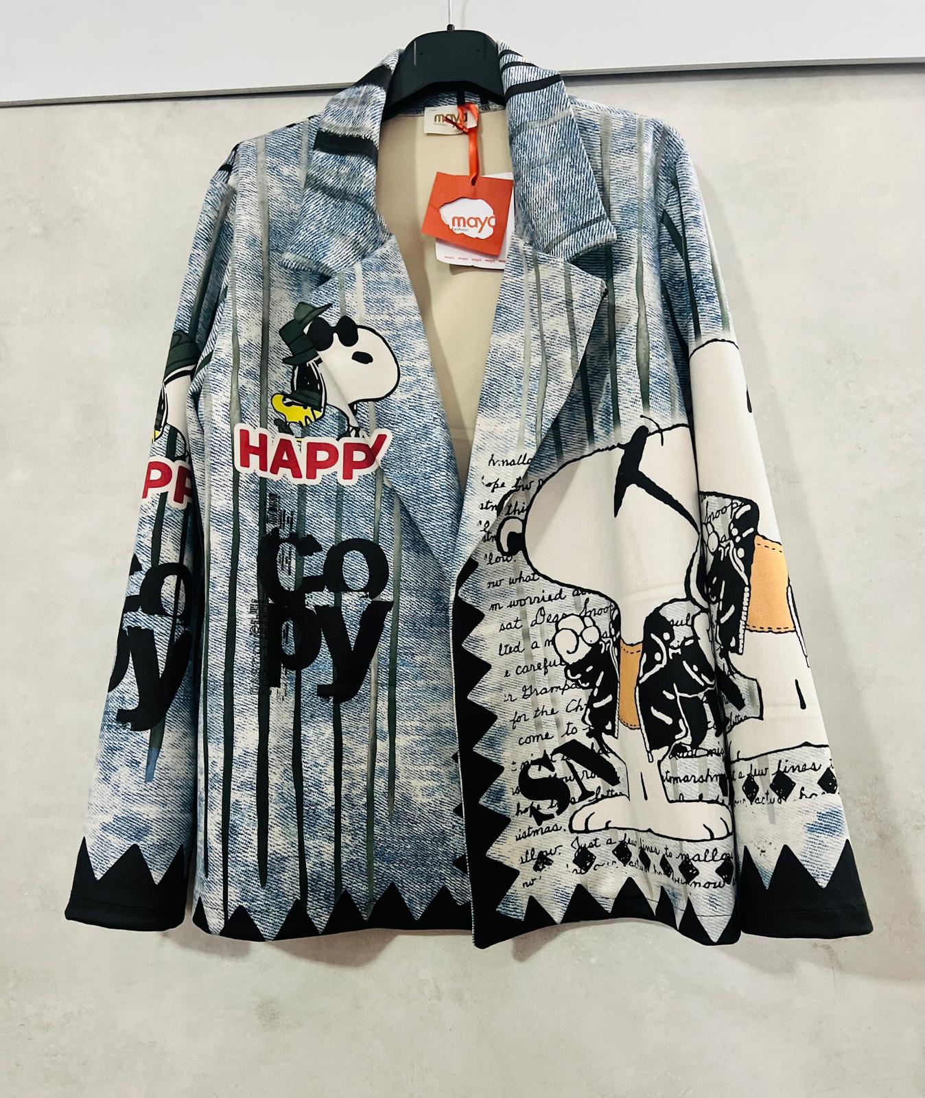 Blazer Donna Snoopy dainetto 'No Jeans' - Giacca Premium Statement