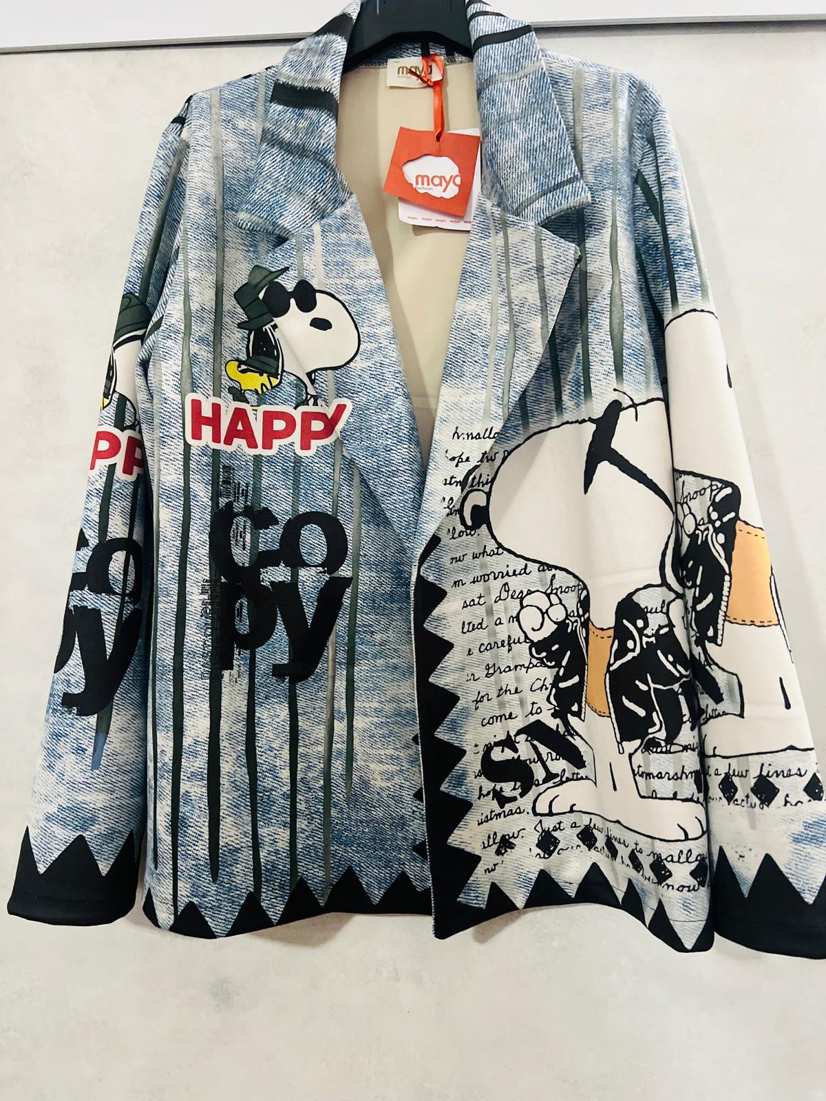 Blazer Donna Snoopy dainetto 'No Jeans' - Giacca Premium Statement