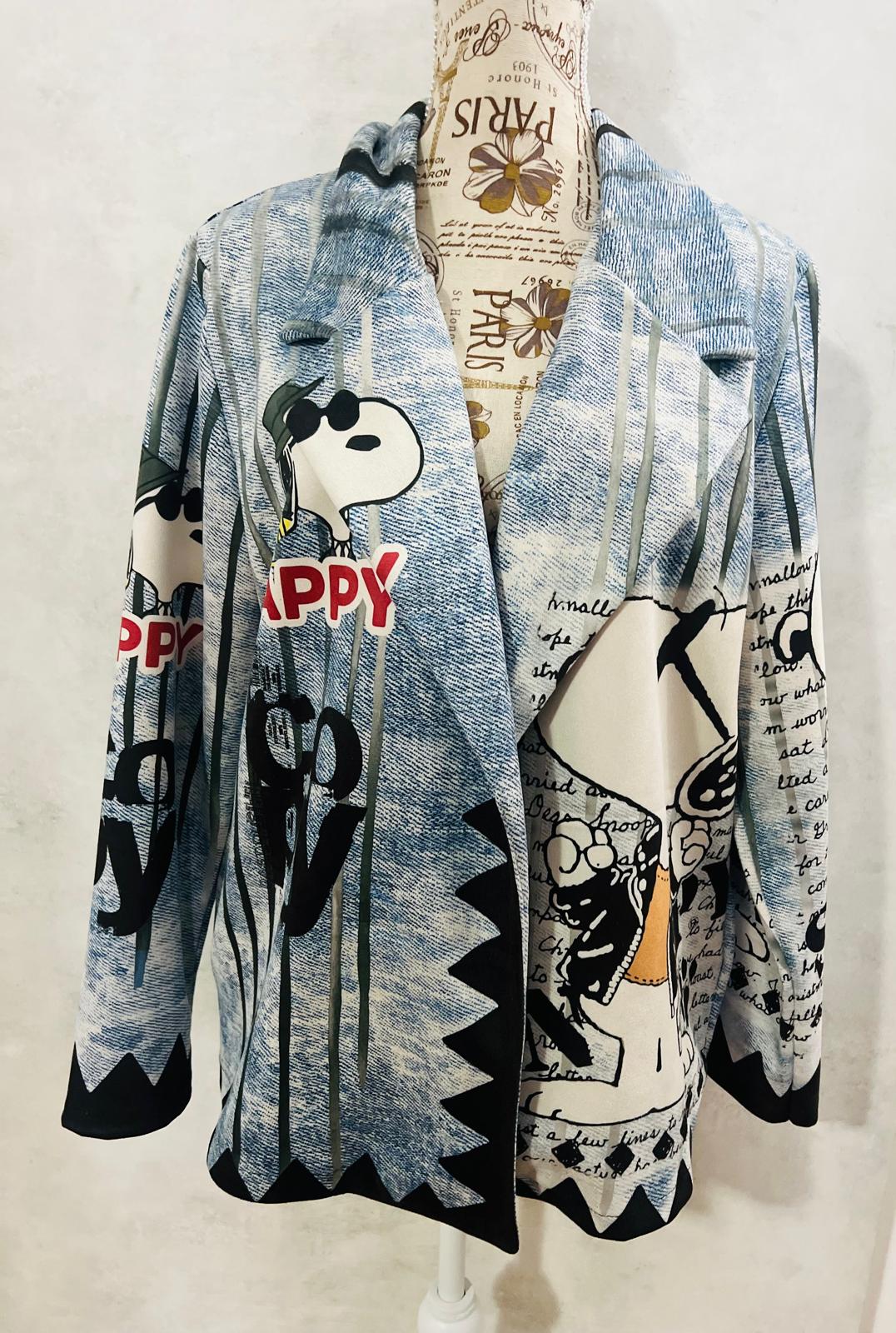 Blazer Donna Snoopy dainetto 'No Jeans' - Giacca Premium Statement