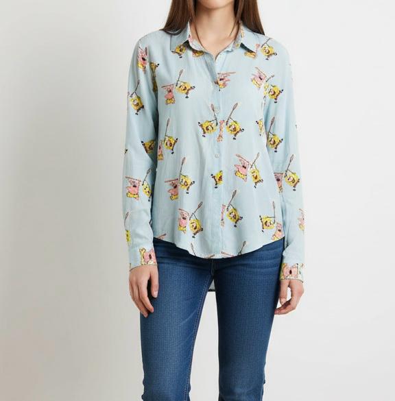 Camicetta Donna Stampa Spongebob - Camicia Premium