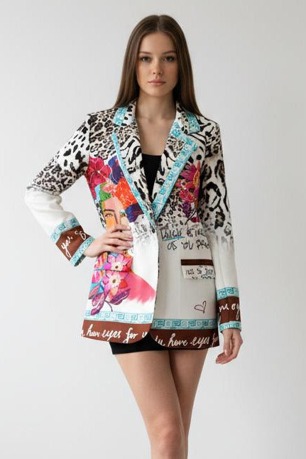 Blazer Frida Kahlo Artistica - Giacca Donna Ispirata all'Arte