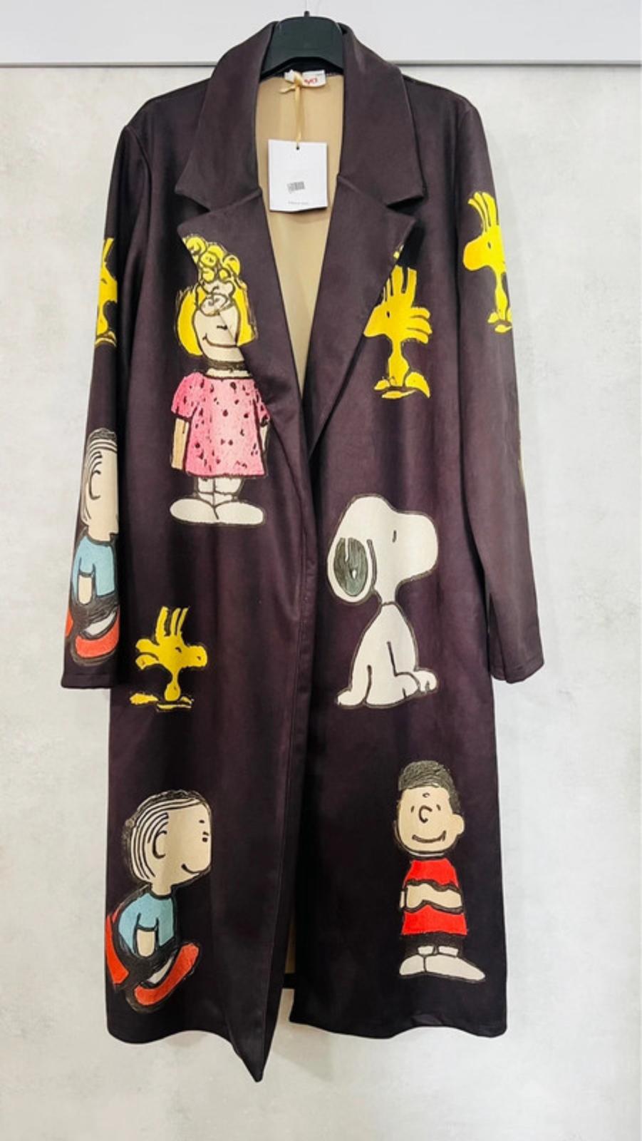 Blazer Lungo Nero Snoopy - Giacca Elegante Donna Peanuts | MDivaFashion