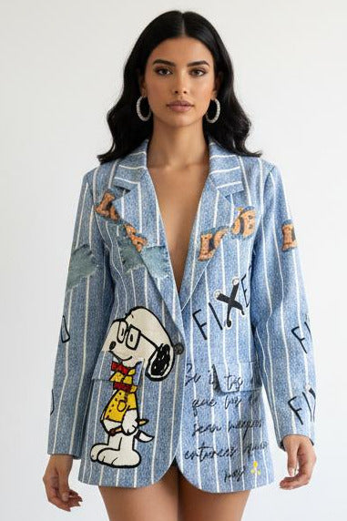 Giacca a Righe Snoopy Fixed | Outerwear Premium Peanuts