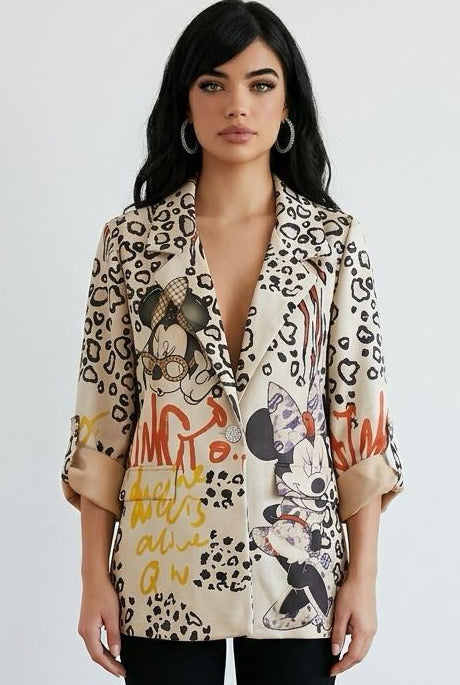Blazer Donna Maya "Wild Minnie" - L'incontro perfetto tra Animalier e Pop Art