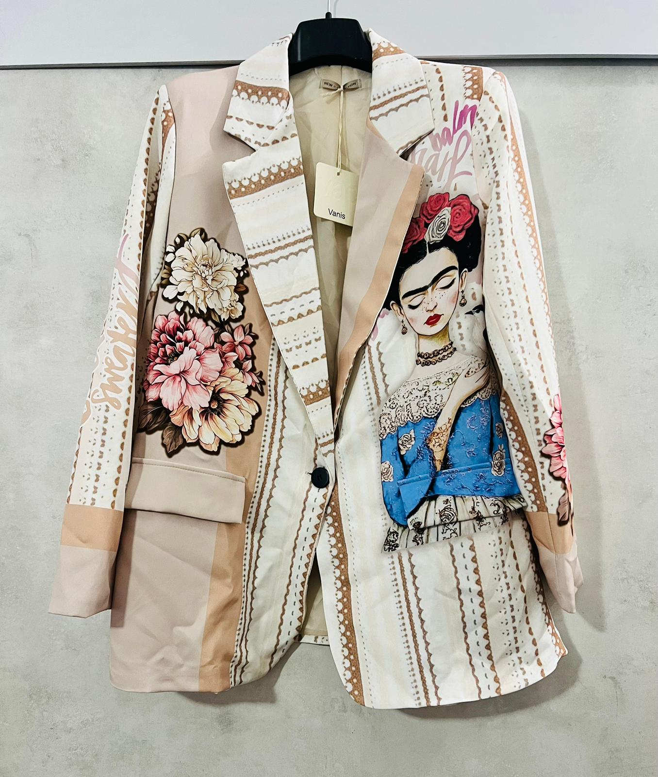Blazer Donna Boyfriend Ispirato a Frida - Giacca Artistica