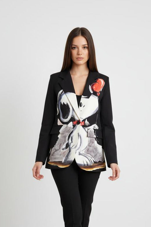 Blazer Donna Elegante Nero Snoopy - Giacca Premium