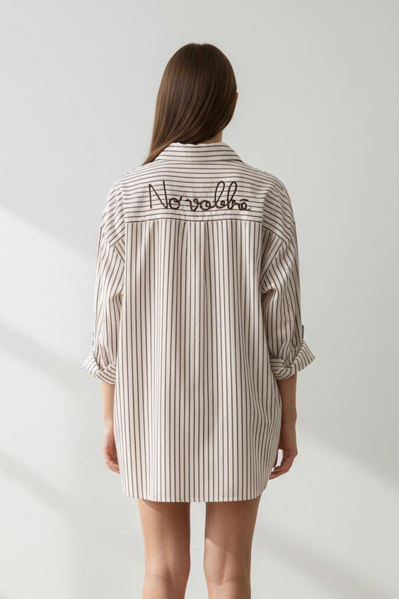 Maxi Camicia Donna 'NO VABBE'' - Camicia Oversize Scritta Divertente