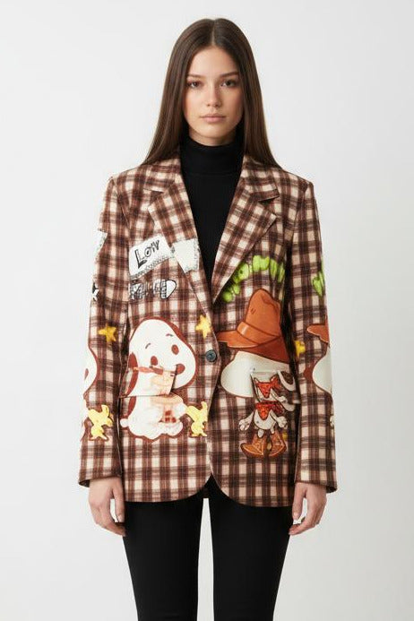 Blazer Donna ispirato Snoopy Cowboy - Giacca Premium Fantasia
