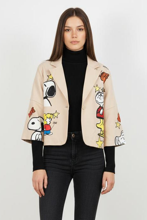 Blazer Corto Donna Manica Tre Quarti Snoopy - Giacca Premium